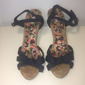 Jean/Navy summer heels